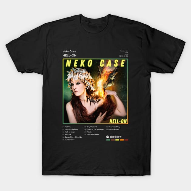 Neko Case - Hell-On Tracklist Album T-Shirt by 80sRetro